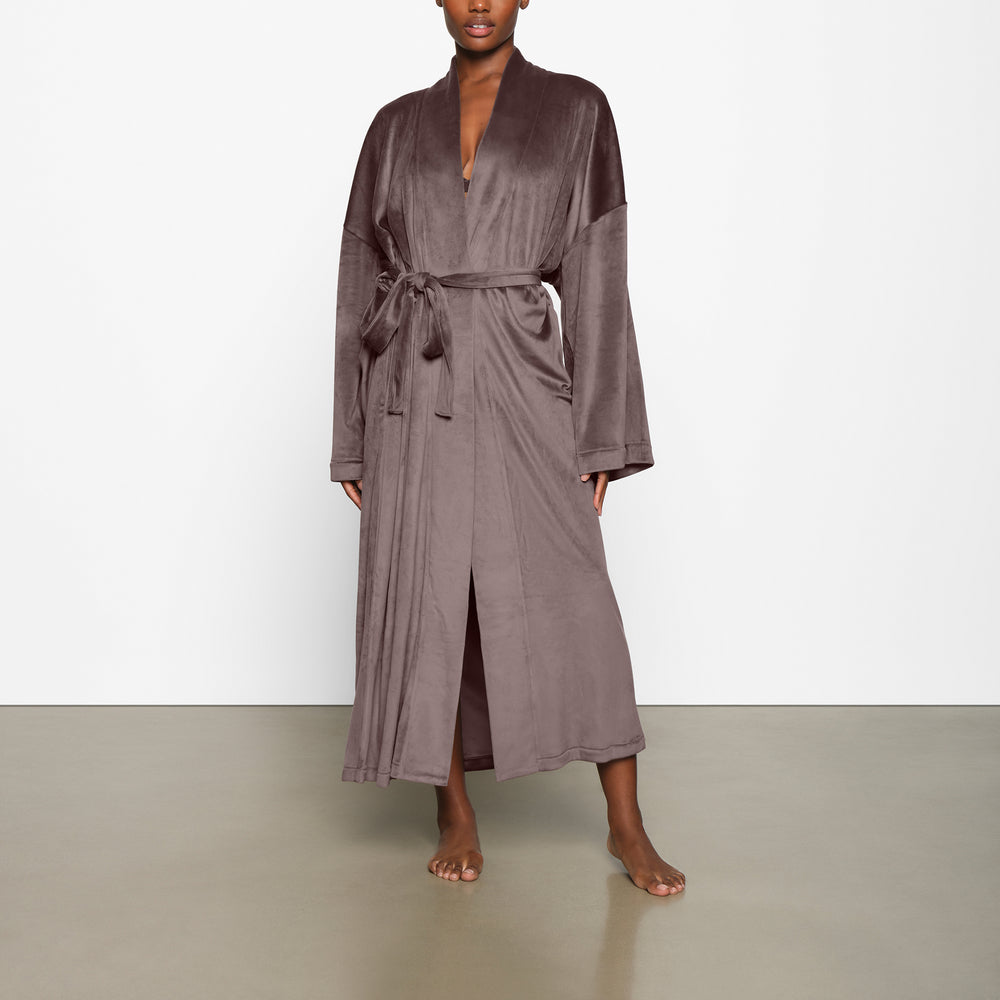 Skims VELOUR WRAP Badjas Paars Grijs | 79UQPXOCM