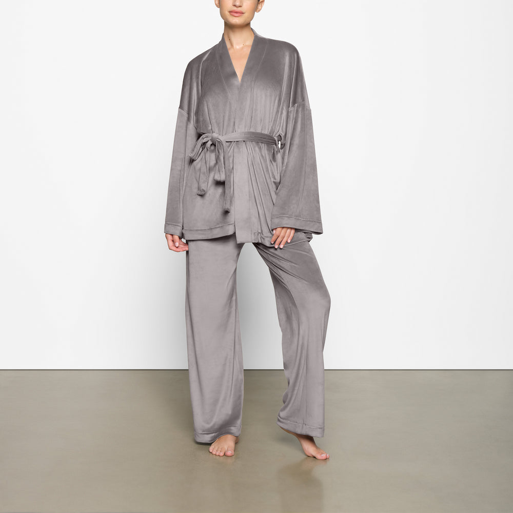 Skims VELOUR WRAP Sleep Set Grijs | 81TEMZSFJ