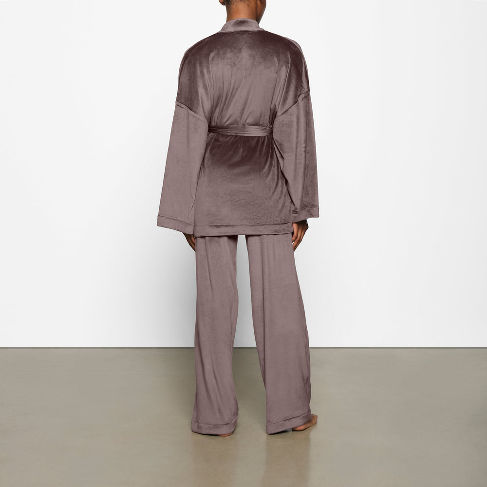 Skims VELOUR WRAP Sleep Set Paars Grijs | 01NXIHDEU