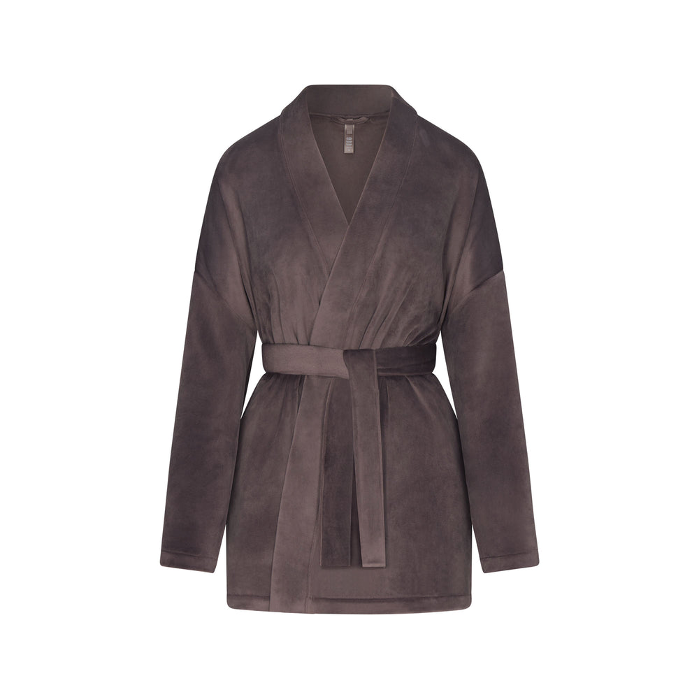 Skims VELOUR WRAP Sleep Set Paars Grijs | 01NXIHDEU