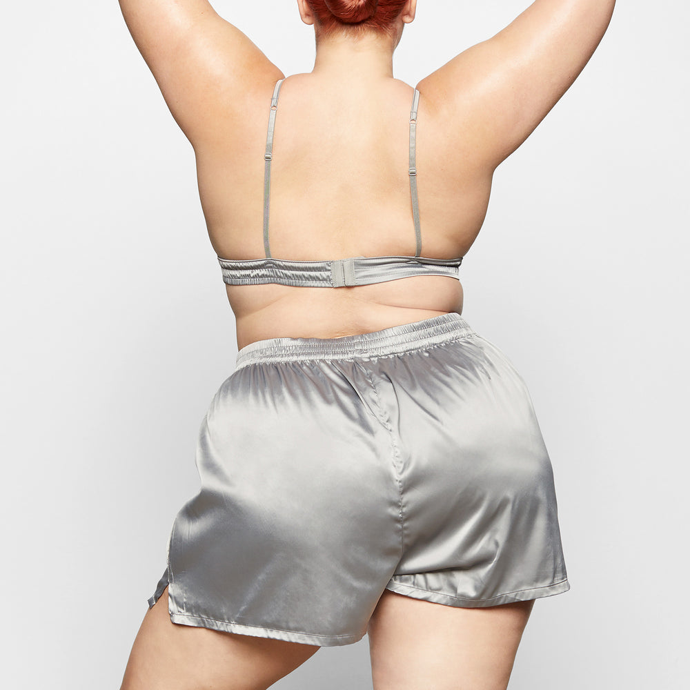 Skims WOVEN SHINE Boxer Shorts Lichtgrijs | 43YUJIWOQ
