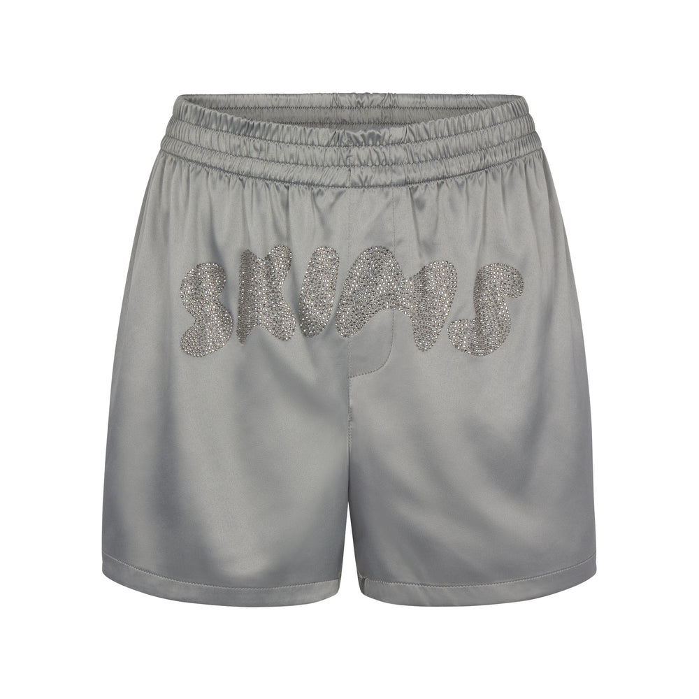 Skims WOVEN SHINE Boxer Shorts Lichtgrijs | 43YUJIWOQ