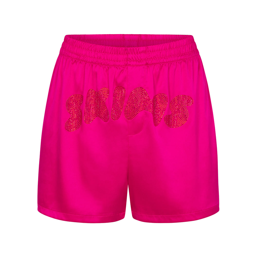 Skims WOVEN SHINE Boxer Shorts Roze | 16FTMPEYL