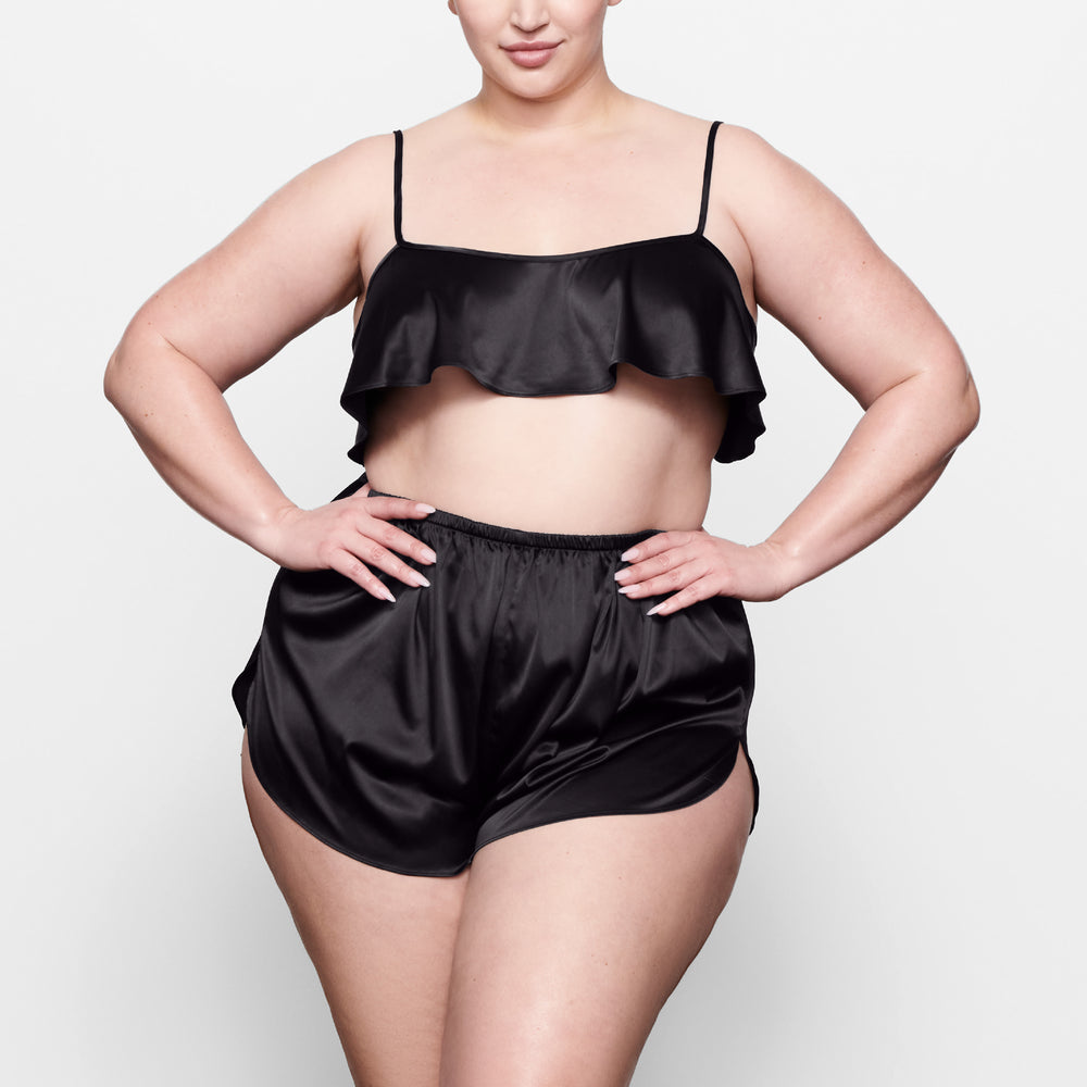 Skims WOVEN SHINE Cami Zwart | 92XRPOFCD