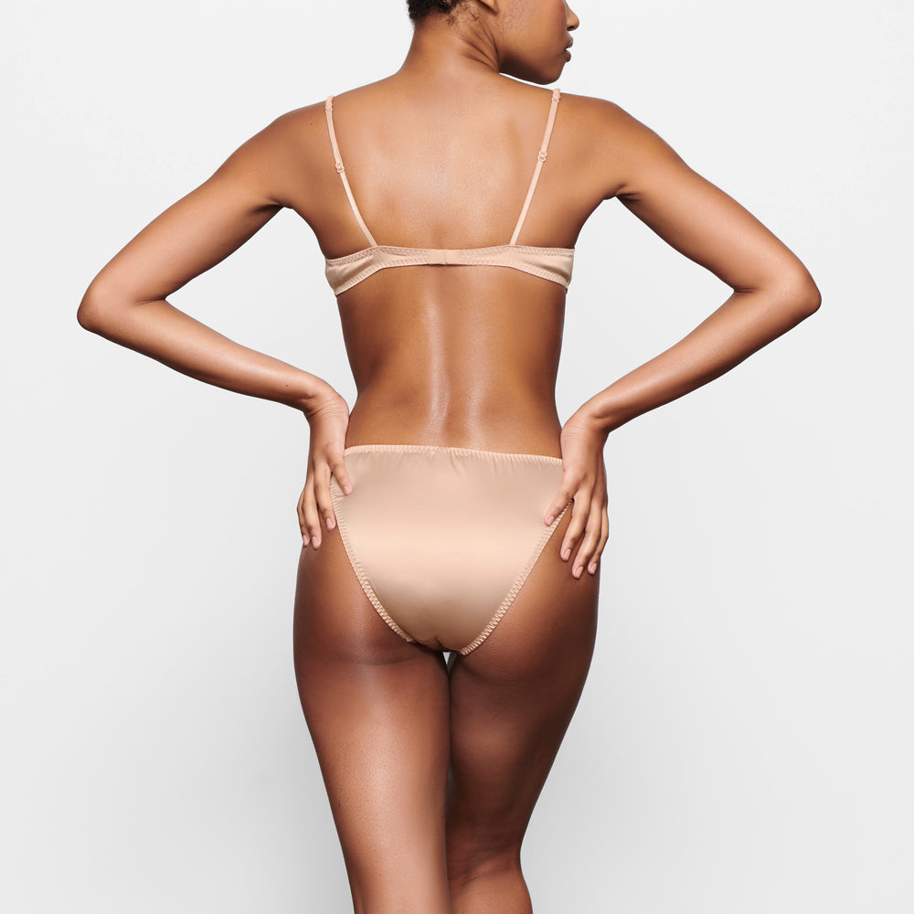Skims WOVEN SHINE SCRUNCHIE SCOOP Bralette Roze | 10XCTJPGE