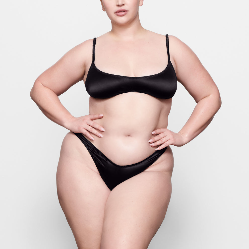 Skims WOVEN SHINE SCRUNCHIE SCOOP Bralette Zwart | 68OUZMETK