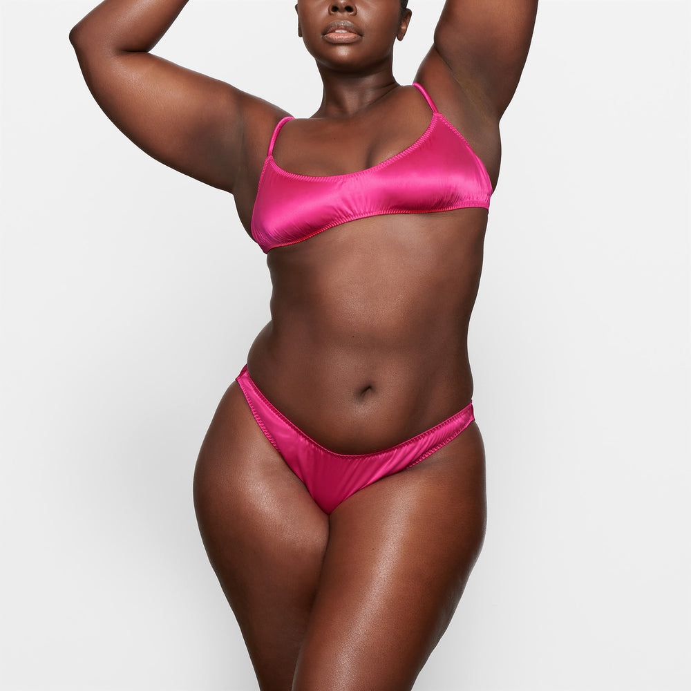 Skims WOVEN SHINE SCRUNCHIE SCOOP Bralette Roze | 73EOWZGDR