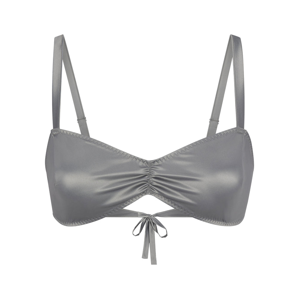 Skims WOVEN SHINE TIE BACK Bralette Lichtgrijs | 96TNAOBCI