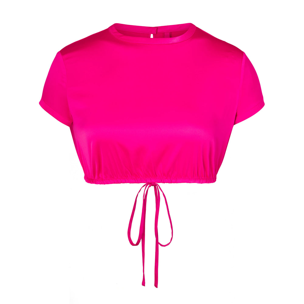 Skims WOVEN SHINE T-shirt Roze | 91OQSBGCN