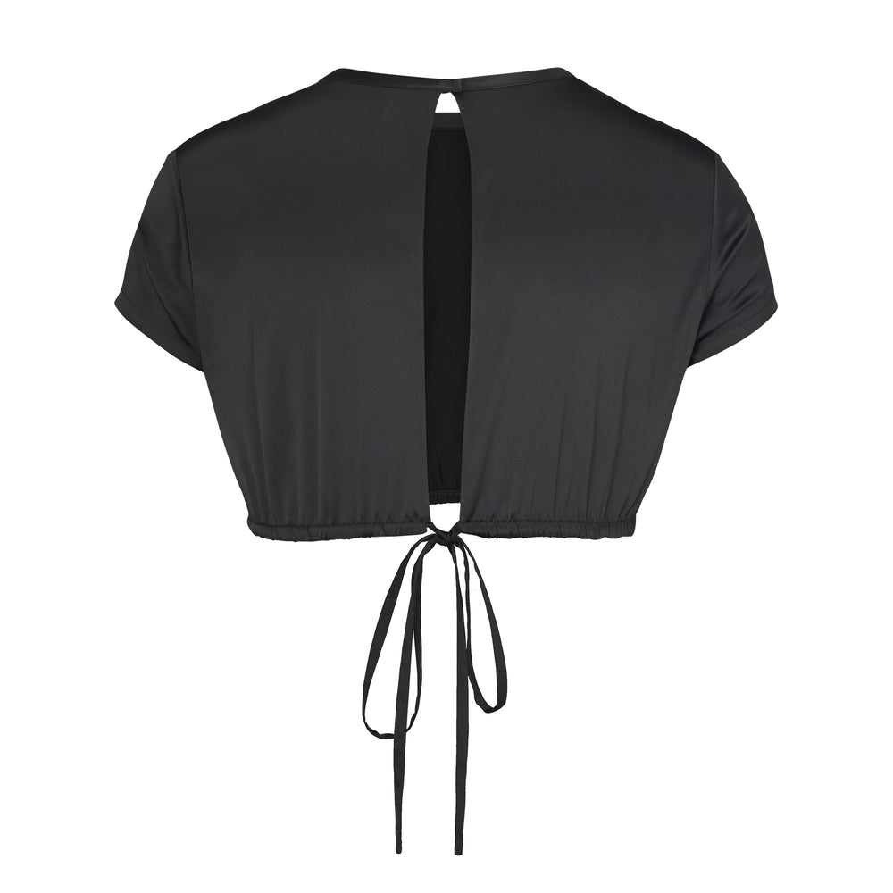 Skims WOVEN SHINE T-shirt Zwart | 54FZTAXNS