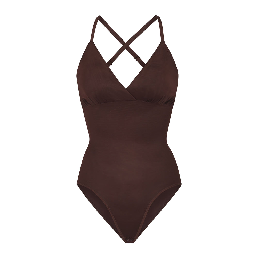 Skims BARELY THERE BODYSUIT BRIEF W/ SNAPS Bodysuit Chocola | 07LDWSIZP