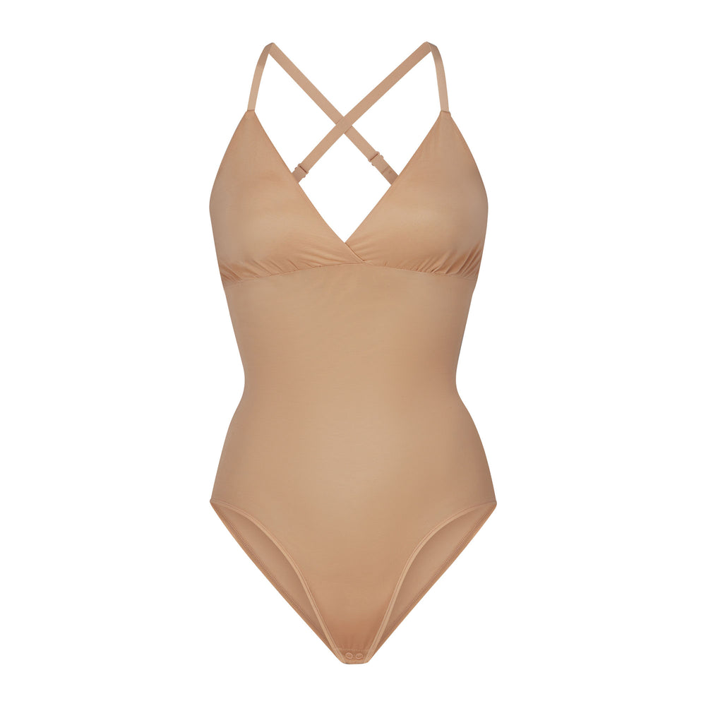 Skims BARELY THERE BODYSUIT BRIEF W/ SNAPS Bodysuit Beige | 82WABKFCU