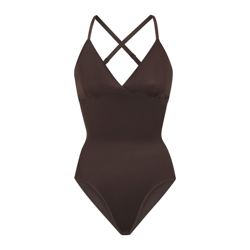 Skims BARELY THERE BODYSUIT BRIEF W/ SNAPS Bodysuit Koffie | 96JFKGWIE
