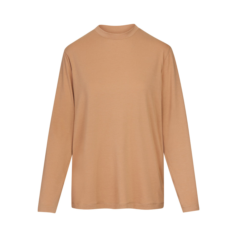 Skims BOYFRIEND LONG SLEEVE T-shirt Beige | 13WQGJNAL