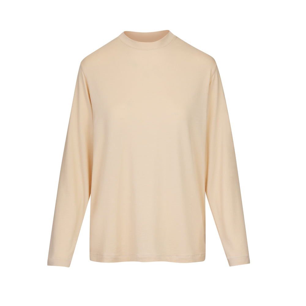 Skims BOYFRIEND LONG SLEEVE T-shirt Bruin | 95URALIGX