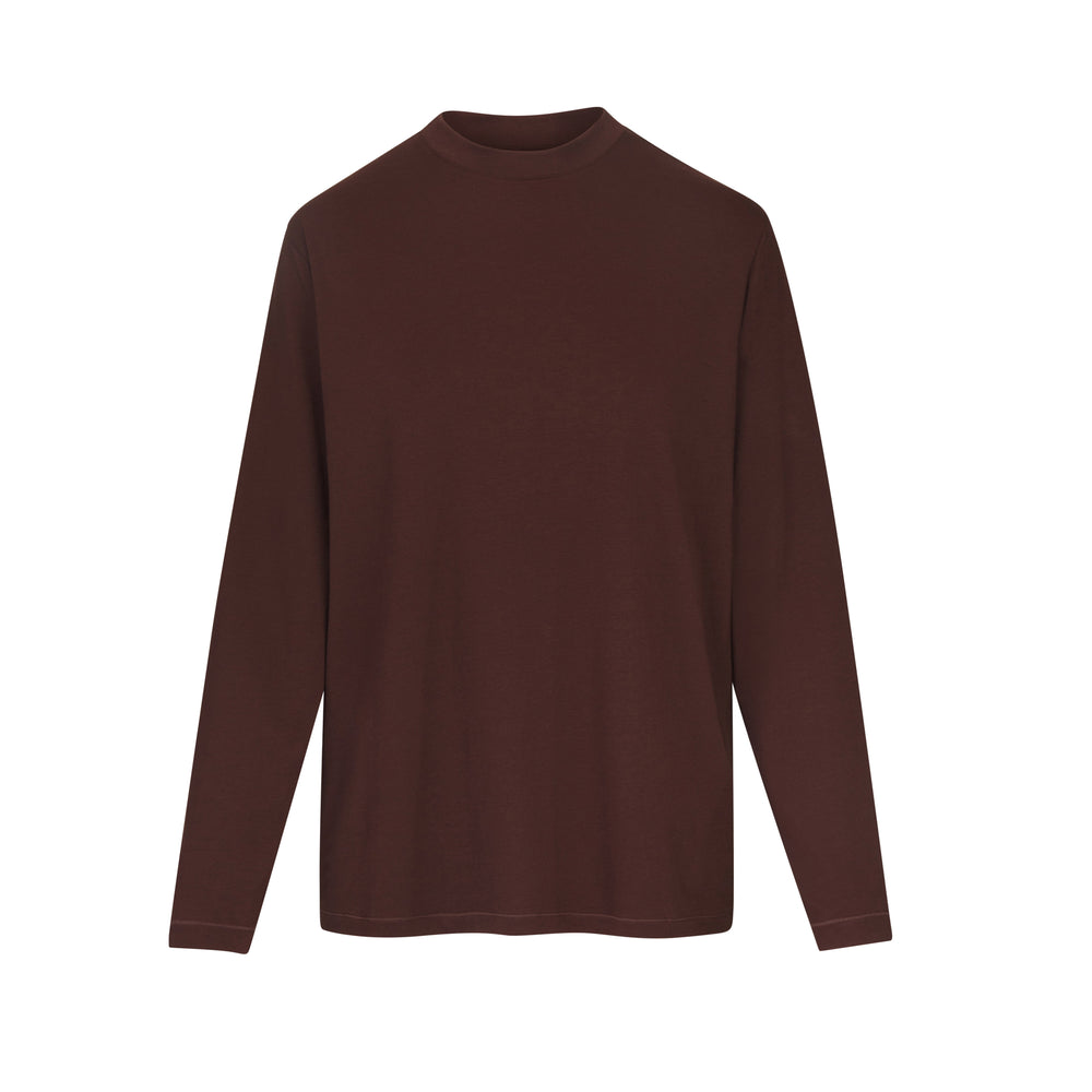 Skims BOYFRIEND LONG SLEEVE T-shirt Chocola | 81TOEGUQD