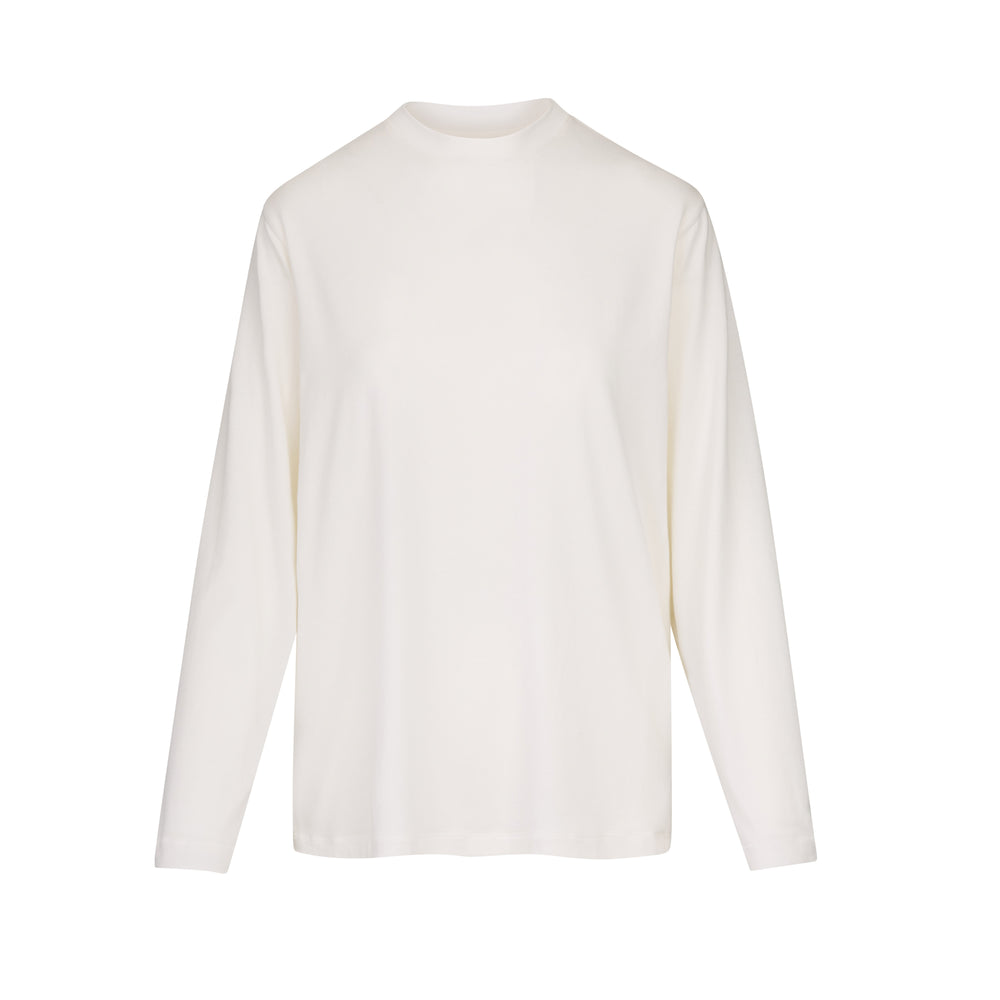 Skims BOYFRIEND LONG SLEEVE T-shirt Wit | 06MSOCXYK