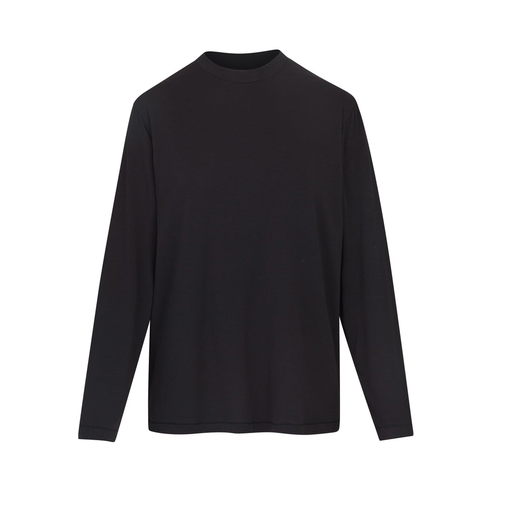 Skims BOYFRIEND LONG SLEEVE T-shirt Zwart | 38GHEOMIK