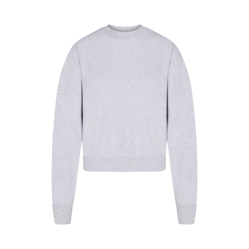 Skims COTTON FLEECE CREW NECK Sweatshirt Lichtgrijs | 05YHELWTA