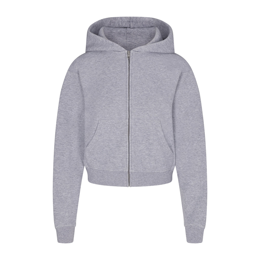 Skims COTTON FLEECE ZIP UP Hoodie Grijs | 16UCHIROJ