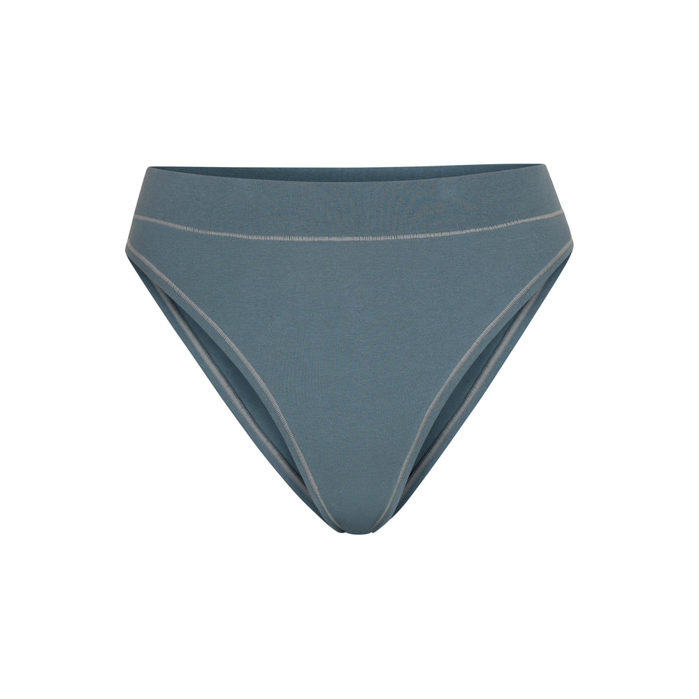 Skims COTTON JERSEY CHEEKY Tanga Blauw | 56OWKSYIH