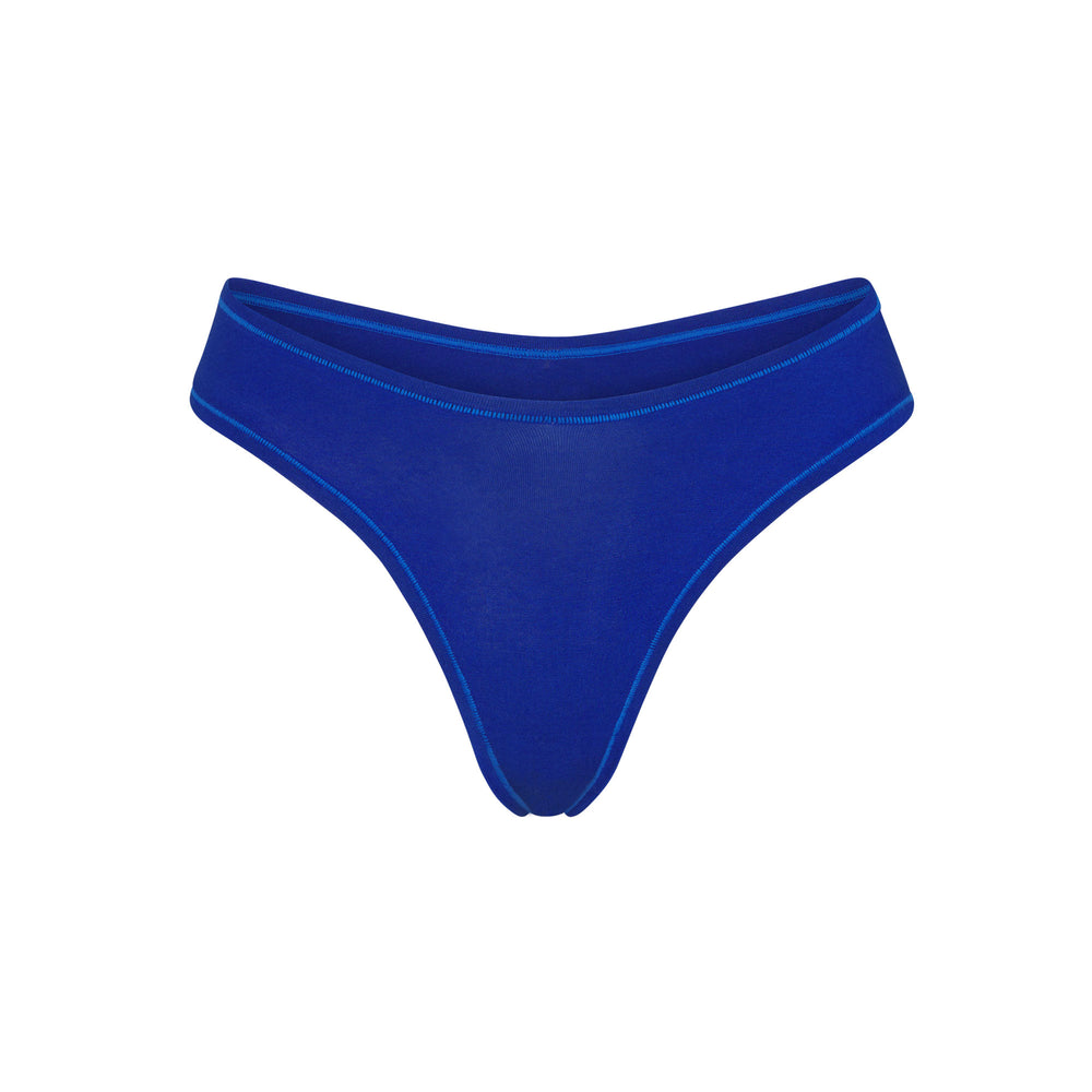 Skims COTTON JERSEY DIPPED Thong Blauw | 54CUFLSXN