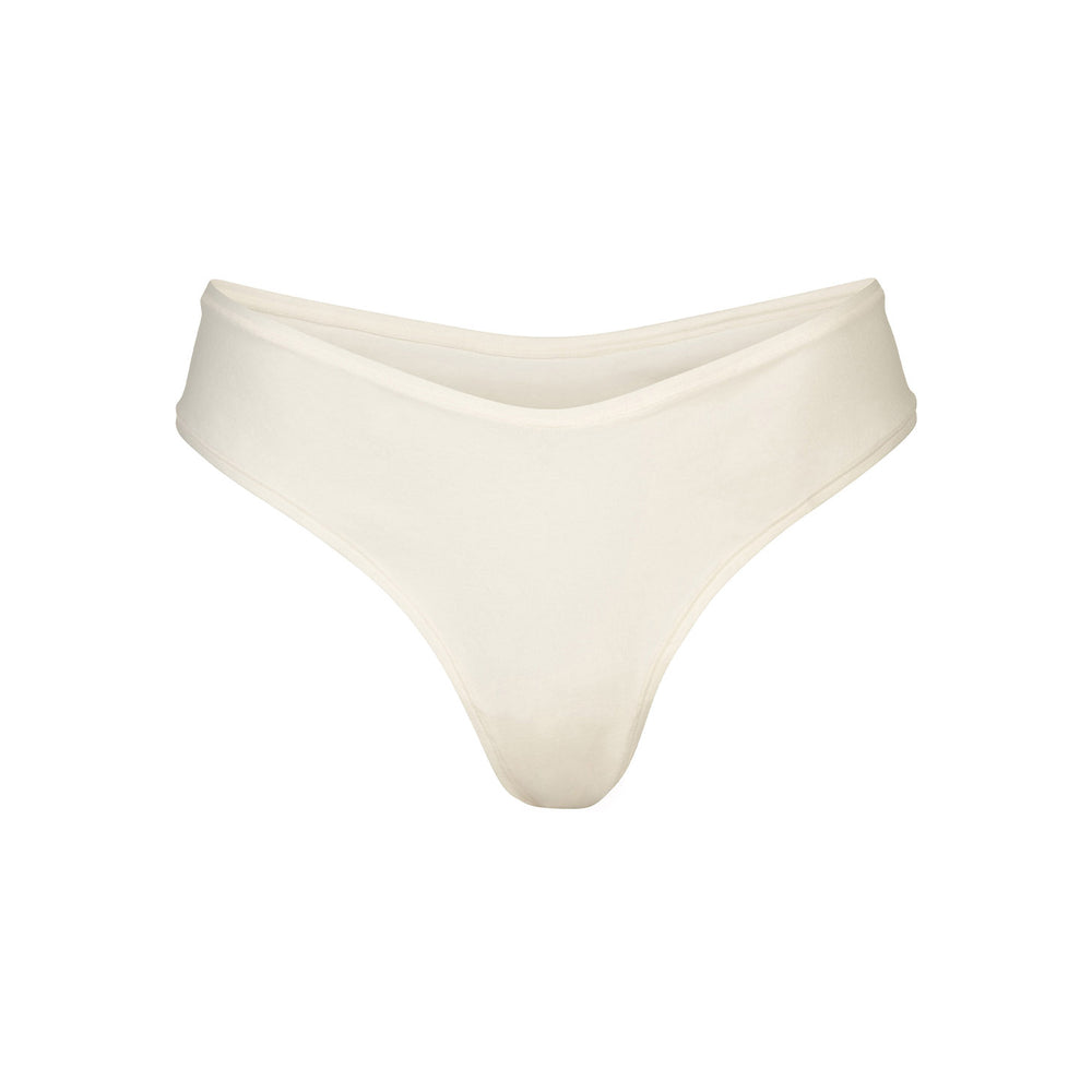 Skims COTTON JERSEY DIPPED Thong Wit | 57QUPYBGX