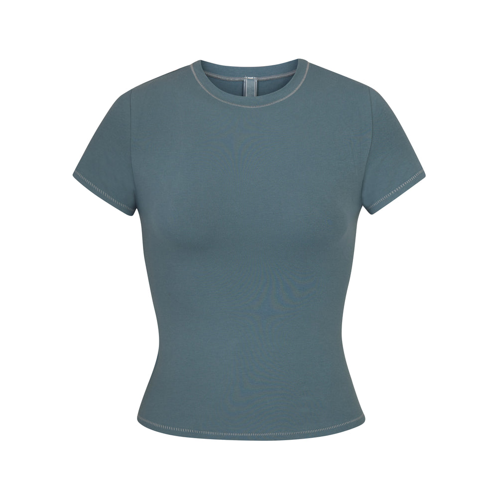 Skims COTTON JERSEY T-shirt Blauw | 10WJOTREH
