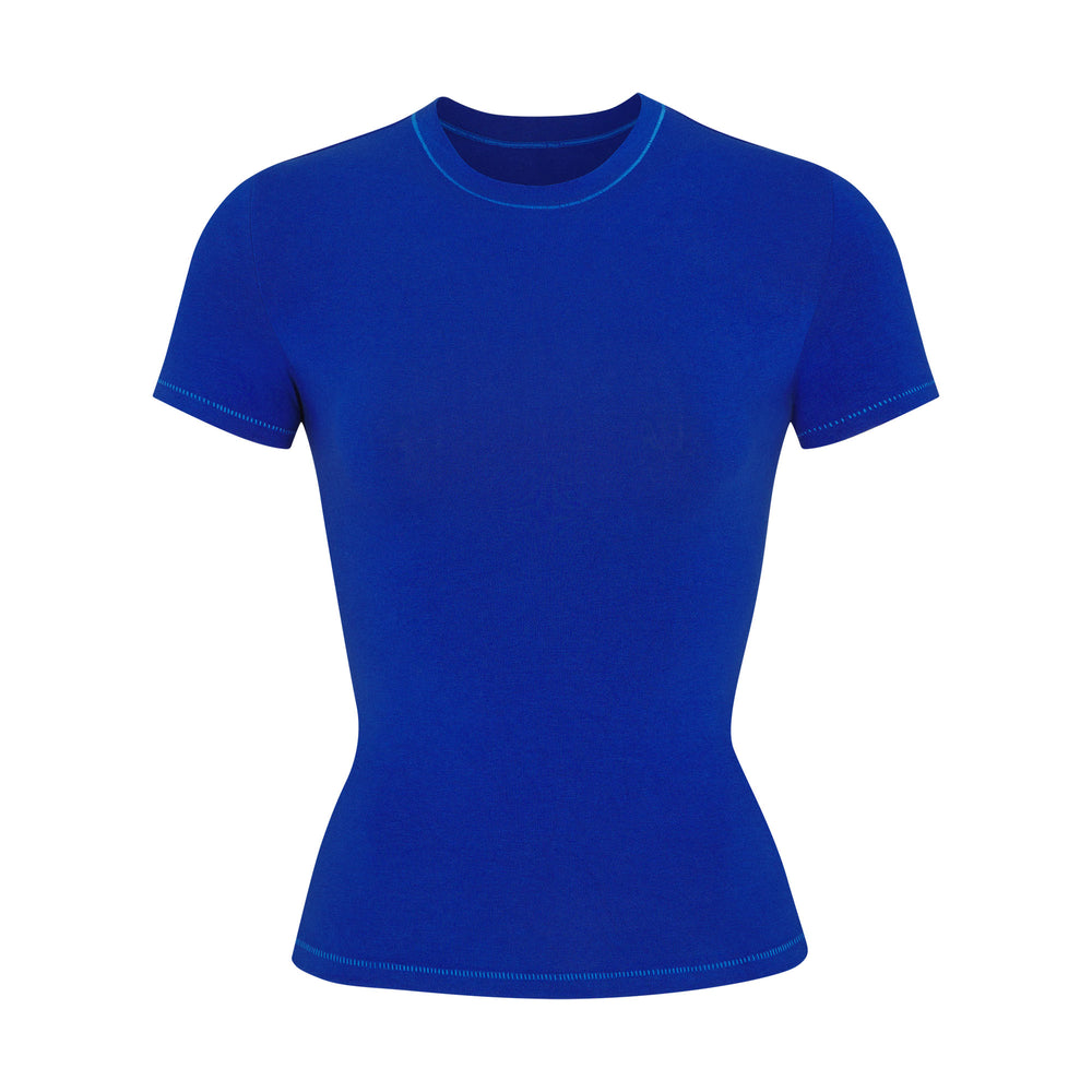 Skims COTTON JERSEY T-shirt Blauw | 28DNPXIOZ