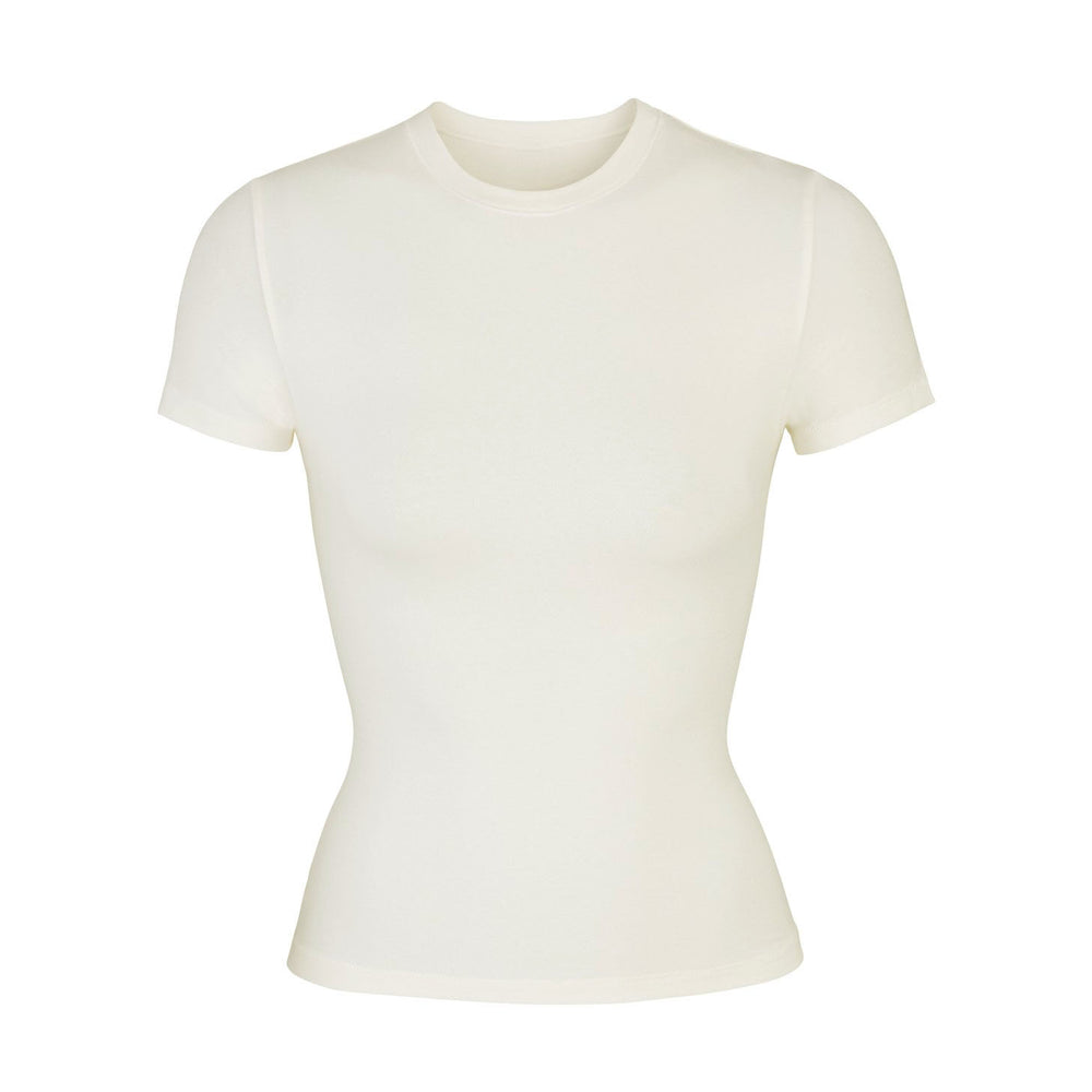 Skims COTTON JERSEY T-shirt Wit | 36VNWIPJL