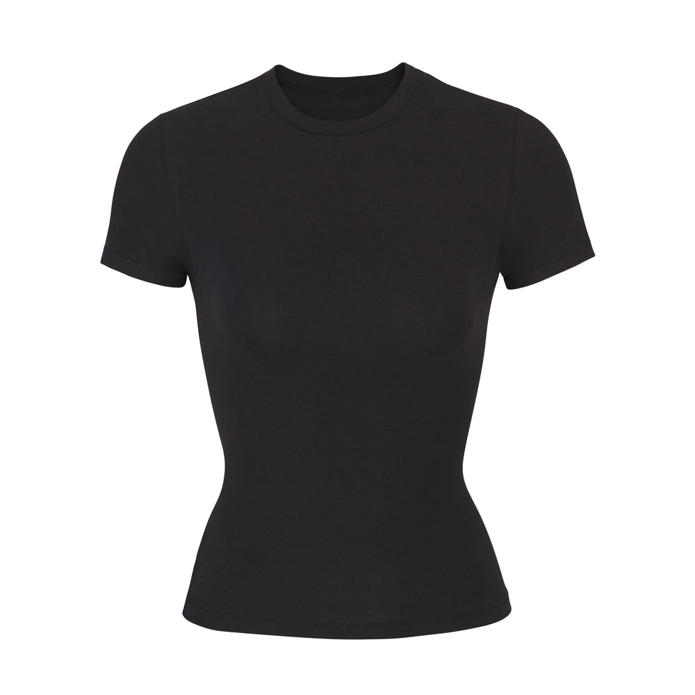 Skims COTTON JERSEY T-shirt Zwart | 32PFMXUJW