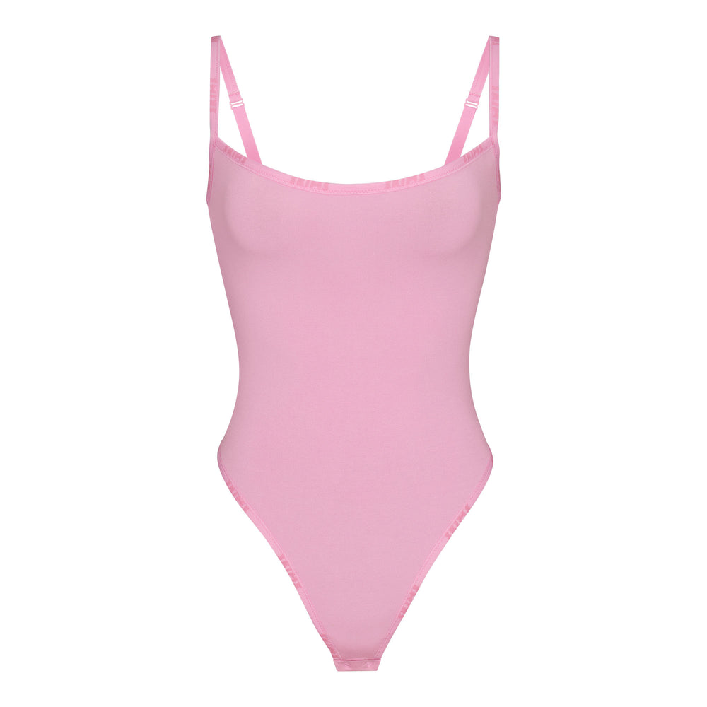 Skims COTTON LOGO Cotton Bodysuit Roze | 52KCNWTMI