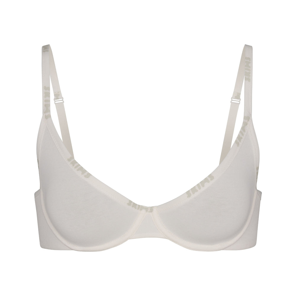 Skims COTTON LOGO DEMI Underwire Bra Wit | 97DHUGFWS