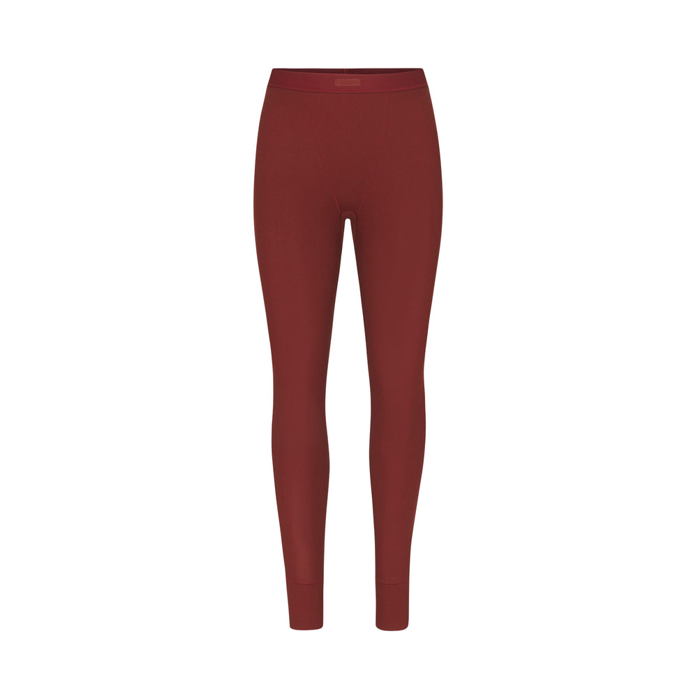 Skims COTTON RIB Leggings Dieprood | 40NEWHMXI