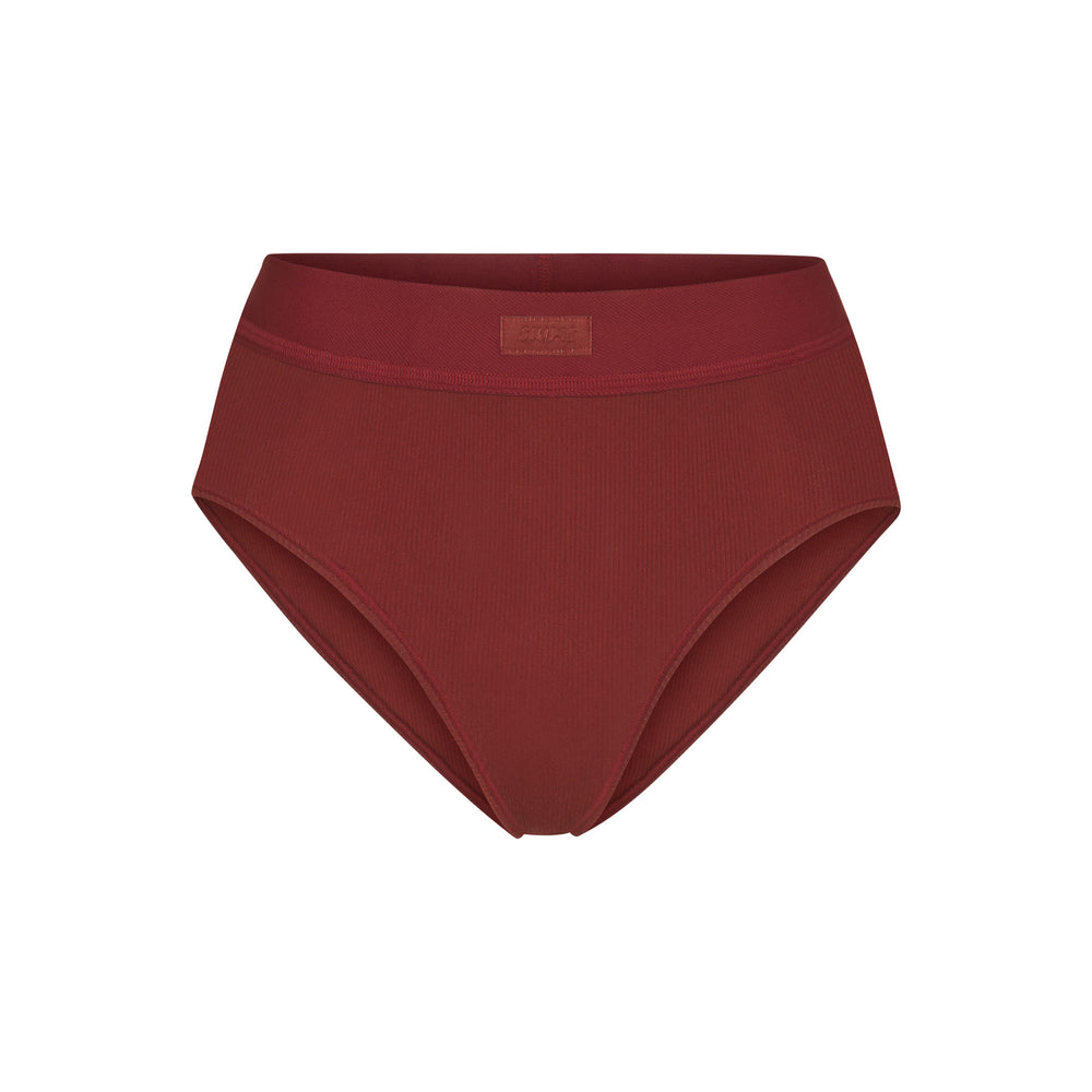 Skims COTTON RIB MID RISE Brief Dieprood | 76QCDXERL