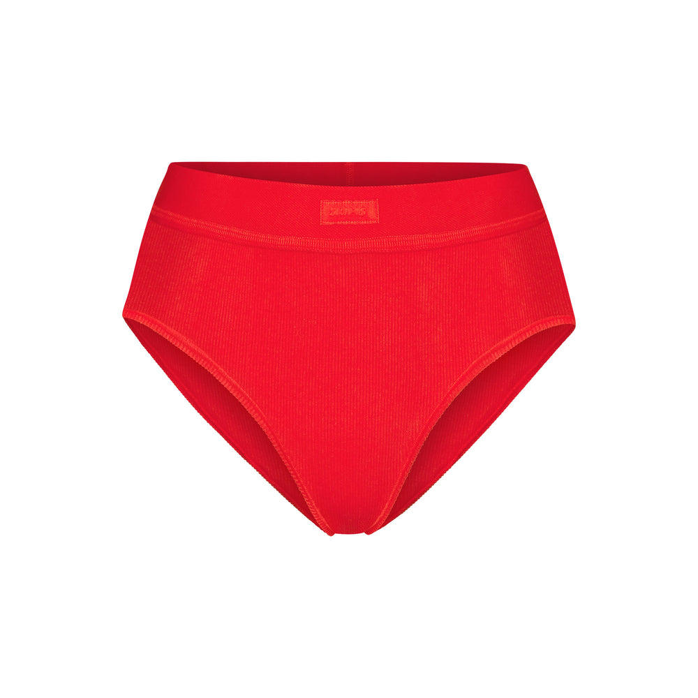 Skims COTTON RIB MID RISE Brief Rood | 53YTJNAQG
