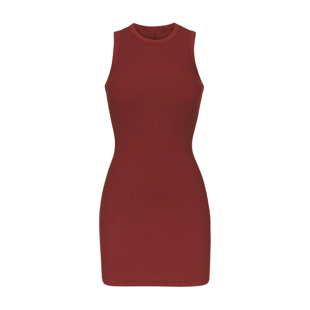 Skims COTTON RIB TANK Jurk Dieprood | 27IVUTHYB