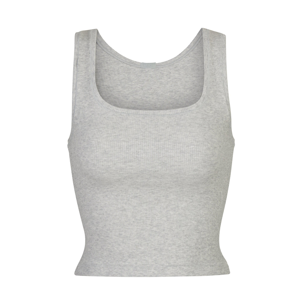 Skims COTTON RIB Tank Lichtgrijs | 67JULMIQT