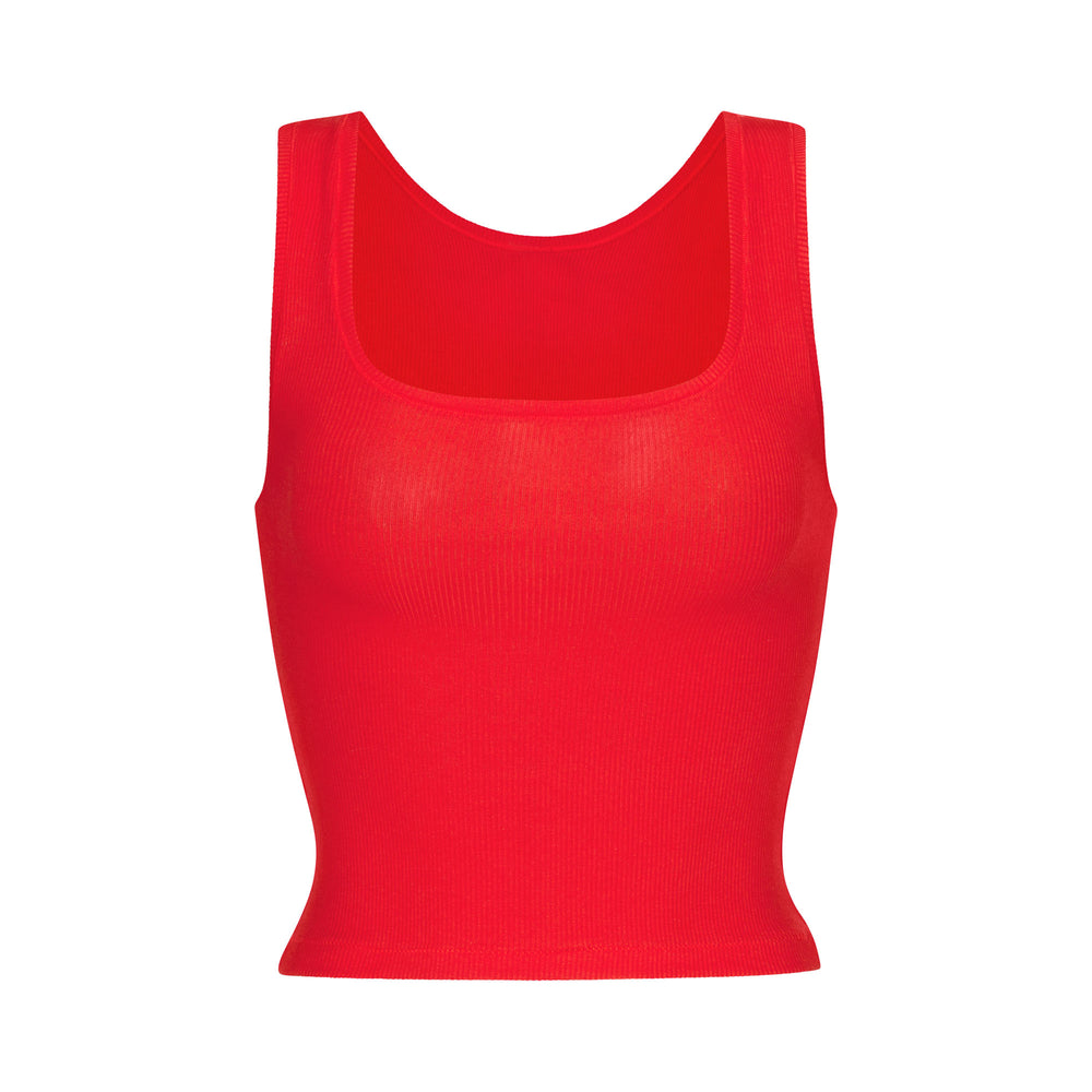 Skims COTTON RIB Tank Rood | 13RXWEUIS
