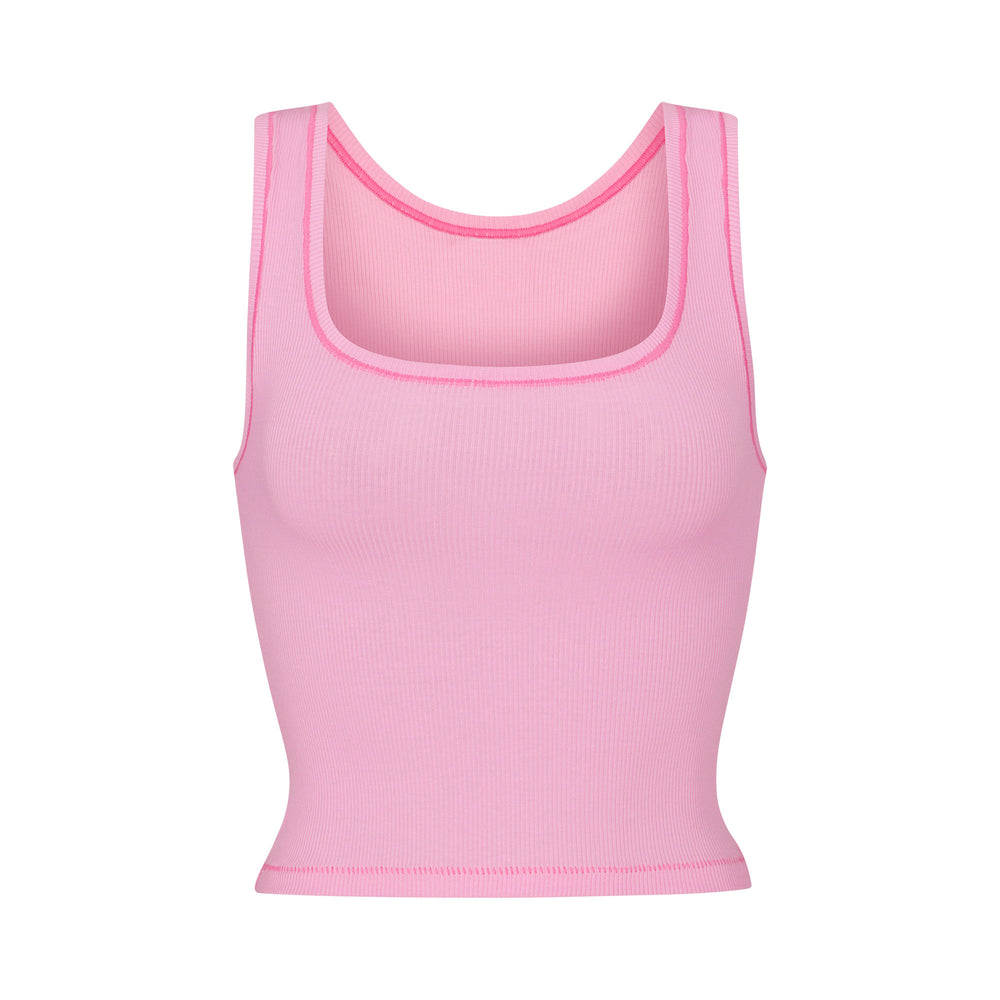 Skims COTTON RIB Tank Roze | 32SVAOGYU