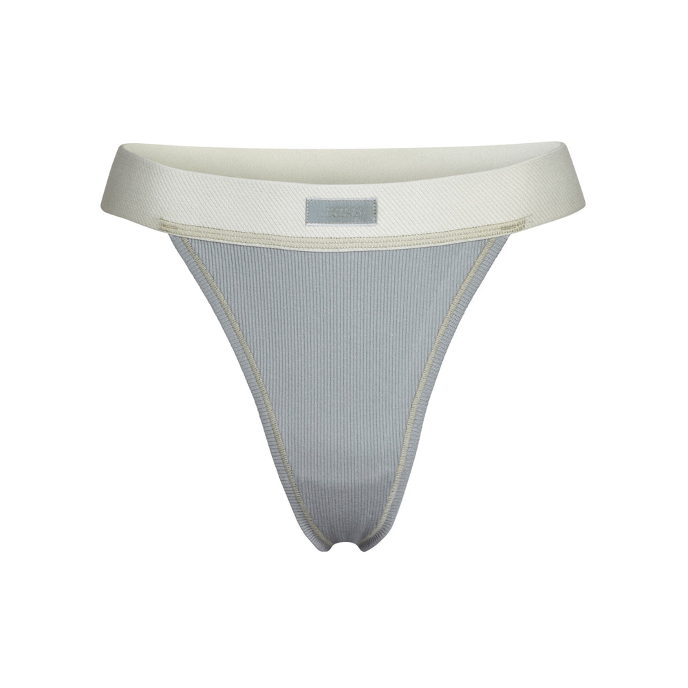 Skims COTTON RIB Thong Blauw | 10VJCEMQK