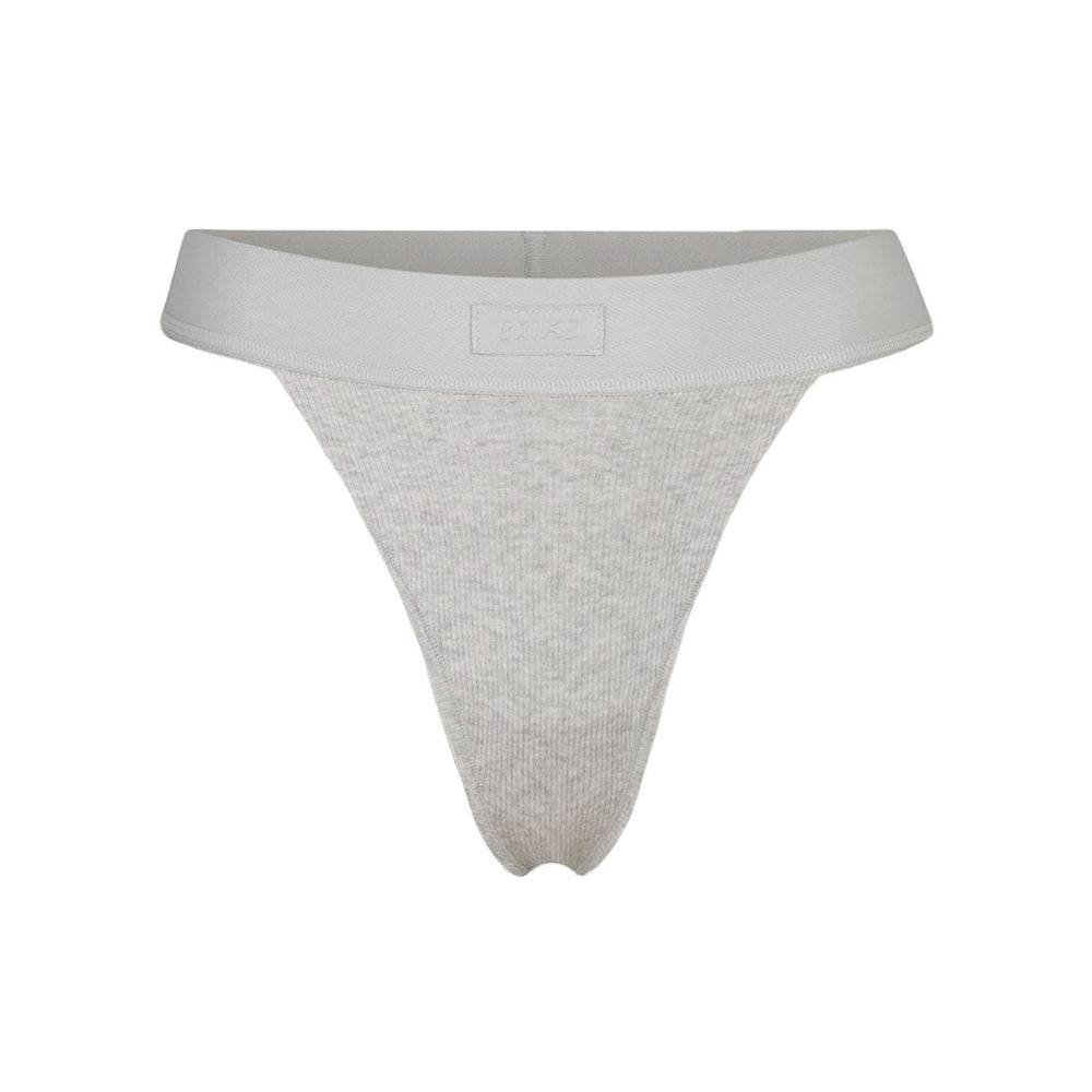 Skims COTTON RIB Thong Lichtgrijs | 80DVZSRCY