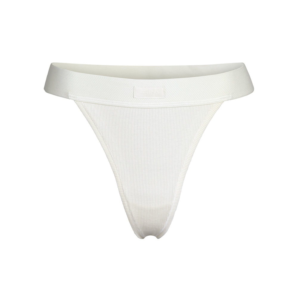 Skims COTTON RIB Thong Wit | 89FZMVKTN