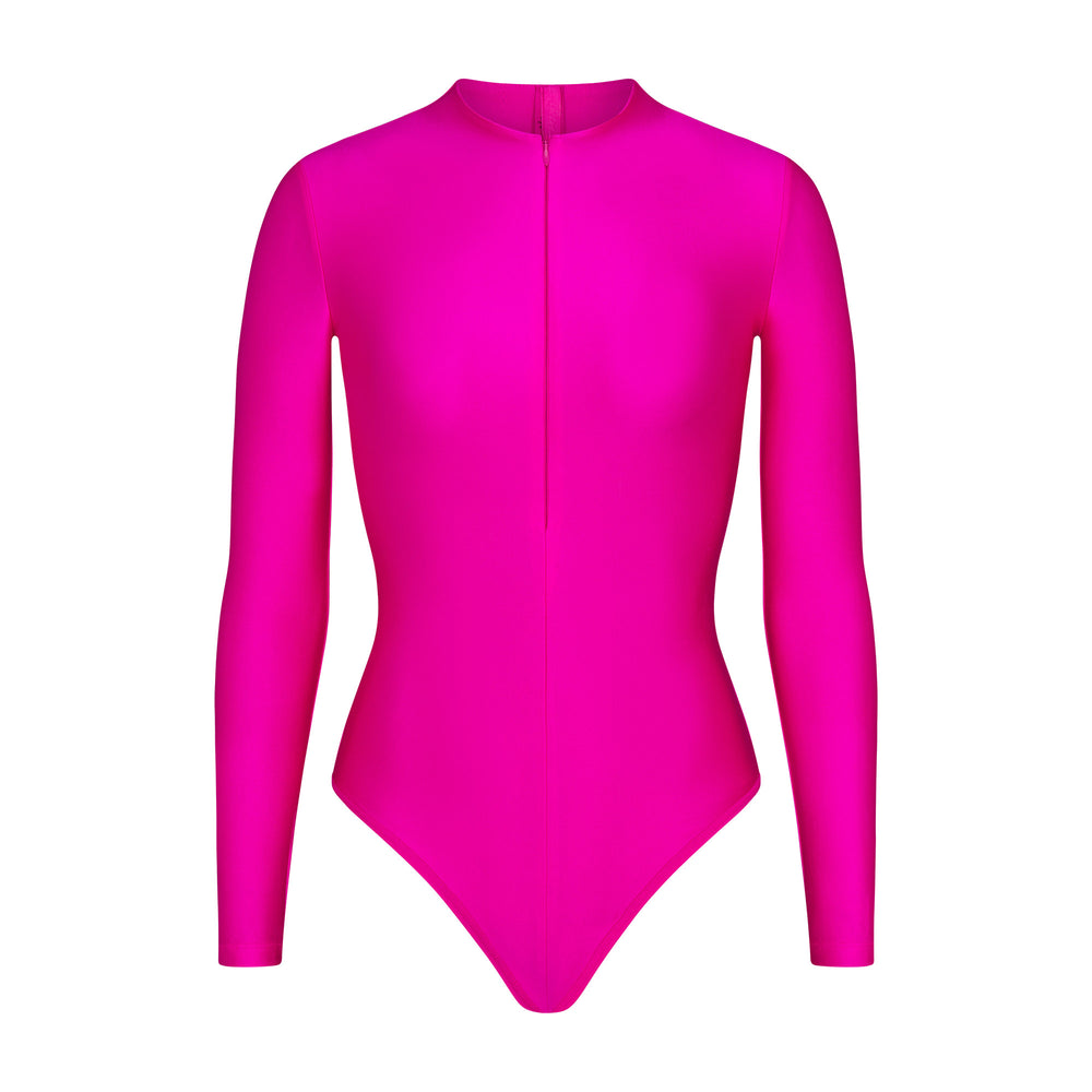 Skims DISCO Long Sleeve Bodysuit Fuchsie | 23JIYUMFL