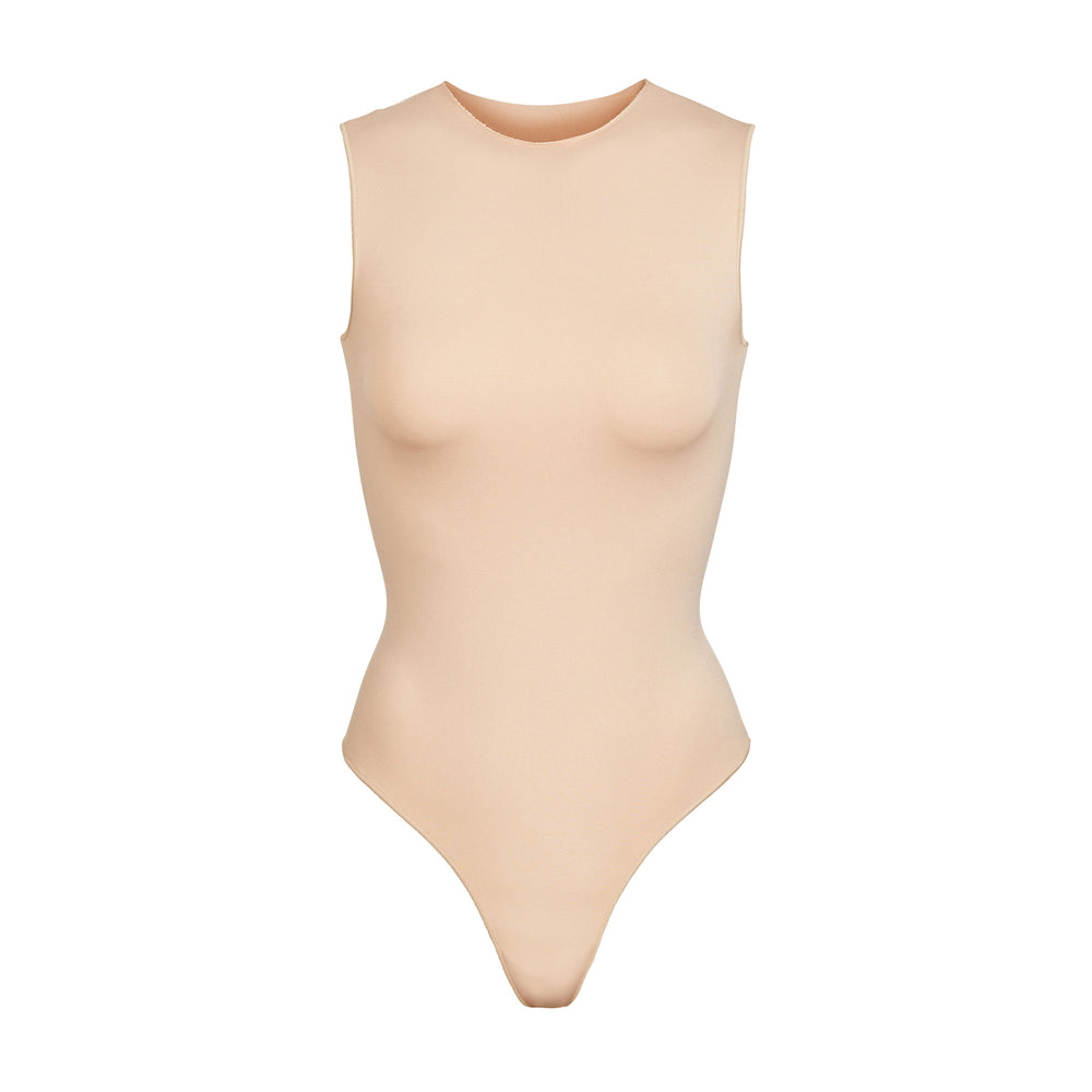Skims ESSENTIAL CREW NECK Sleeveless Bodysuit Bruin Grijs | 16QCVEZRT