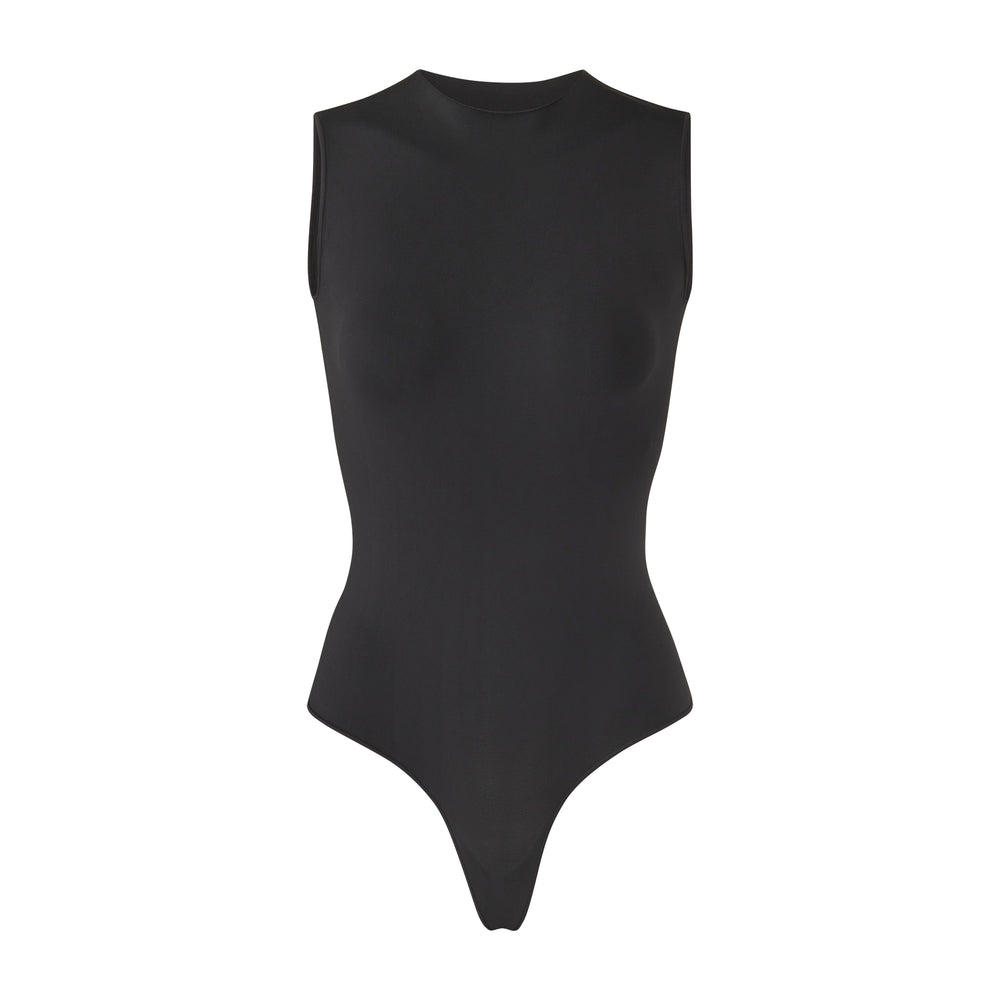 Skims ESSENTIAL CREW NECK Sleeveless Bodysuit Zwart | 54KTIHYAS