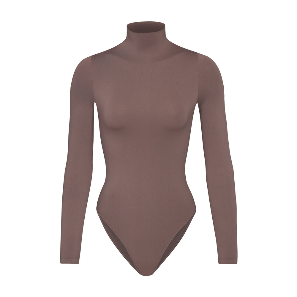 Skims ESSENTIAL MOCK NECK Long Sleeve Bodysuit Paars Grijs | 16JOSVDMZ