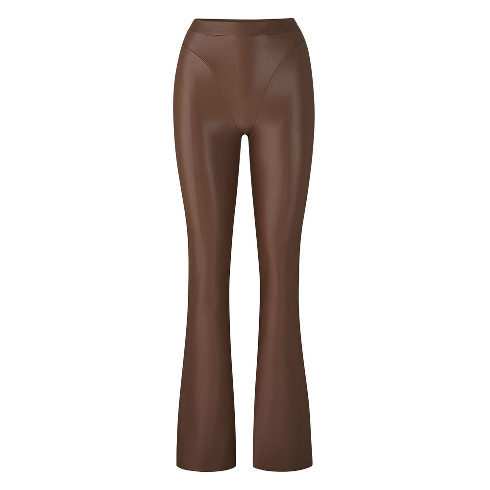Skims FAUX LEATHER BOOT CUT Broek Bruin | 09TEQUBXV