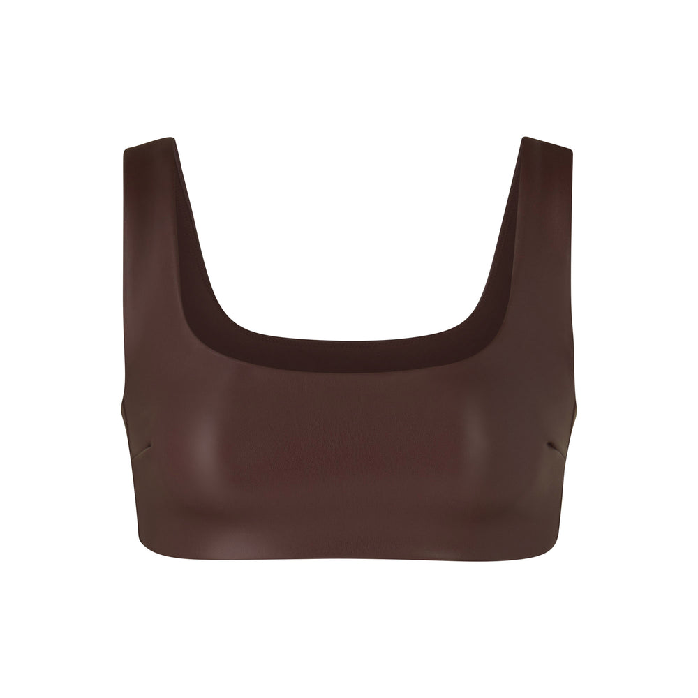 Skims FAUX LEATHER Bralette Chocola | 46UMQIEXP