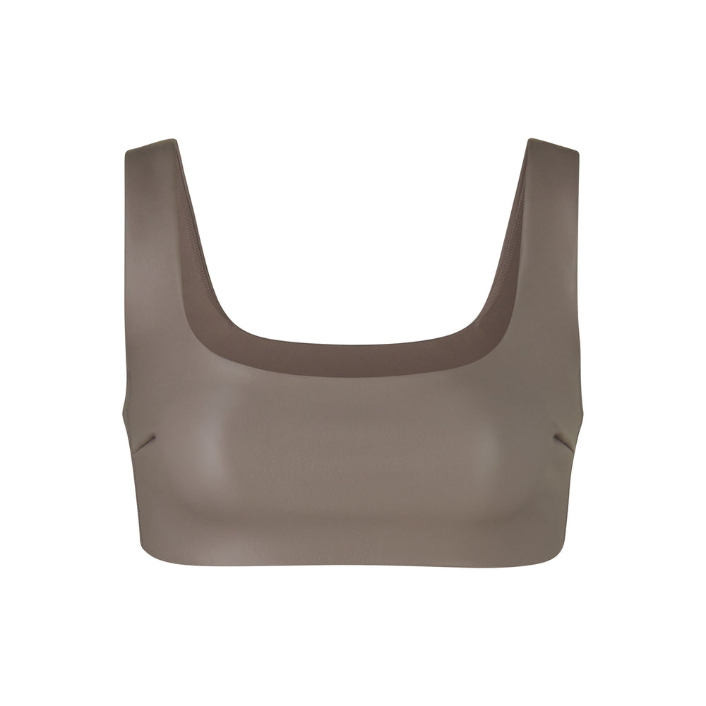 Skims FAUX LEATHER Bralette Zilver | 09BFKEPVQ